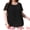 Black, variant on Women's Plus Chiffon Ruffle Double-Layered Top 1X Navy Blue