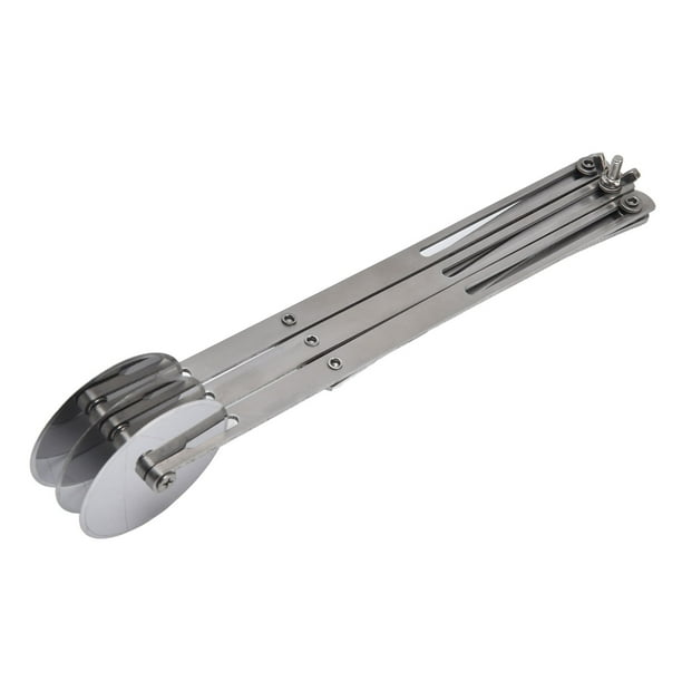 Cortador De Pastel De Acero Inoxidable De 3 Ruedas, Divisor De Hojaldre Expandible, Rodillo De Cortador De Hornear Para Pizza De Fideos Corta