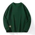 thumbnail image 4 of Sudaderas de cuello redondo para hombre, ropa de primavera, estampado de gofres, camisas de manga larga, ropa de calle, sudaderas con capucha de color liso sin capucha, 4 of 5