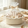 thumbnail image 6 of Woven Cotton Storage Basket with Handles, Decorative Gift and Organizer Basket for Shelf, Closet, Bathroom and Pantry, Beige, 6 of 6
