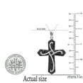thumbnail image 2 of Dazzlingrock Collection 0.60 Carat (ctw) Round Black & White Diamond Cross Pendant for Unisex with 18 Inch Silver Chain in 18K White Gold, 2 of 3