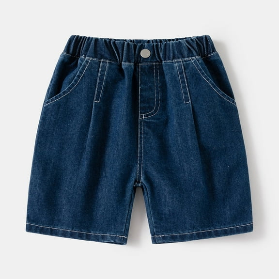 Boys Denim Shorts Fashion Elastic Waist Pocket Jean Shorts Boys' Fashion Toddler Boys Shorts 18-24 Months Cute Boy Clothing