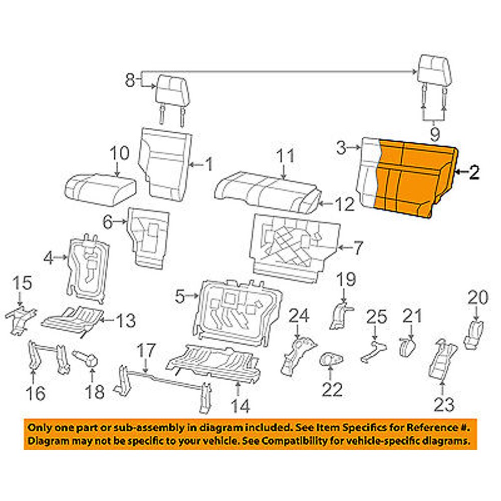 Jeep CHRYSLER OEM 2008 Liberty Rear SeatSeat CoverTop Back Left