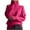 Hot Pink, variant on Fashion Women's Casual Long Sleeve High Neck Pullover Solid Color Top Orange M Family Gifts