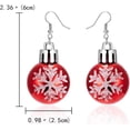 thumbnail image 3 of Christmas Red Green Bulb Ornament Drop Dangle Earrings Acrylic Snowflake Flower Lucky Star Round Ball Huggie Hook Hoops Earring Fashion Xmas Festive Jewelry Gifts for Women Daughter, 3 of 7