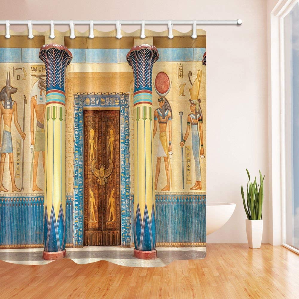 Waterproof Fabric Ancient Egypt Palace Pillar Sun Shower Curtain Bathroom 72x72" 