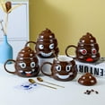 thumbnail image 3 of Aorsher Poop Ceramic Shaped Tea Coffee Mug, Hilarious Novelty Coffee Cup with Lid Spoon, Funny Poop Swirl Design, Funny Home Accessories, Ideal Funny Coffee Mug Gifts for Friends, 3 of 9
