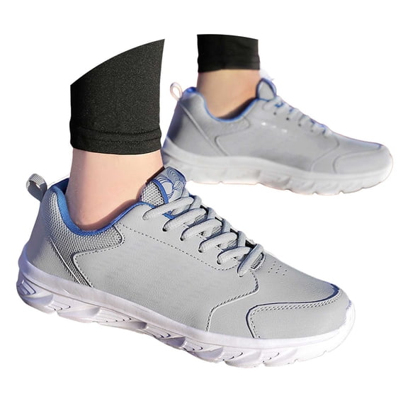Mepaouo Men's Wide Hiking Shoes Outdoor Walking Waterproof Work Sneakers with Arch Support(Grey,10.5)