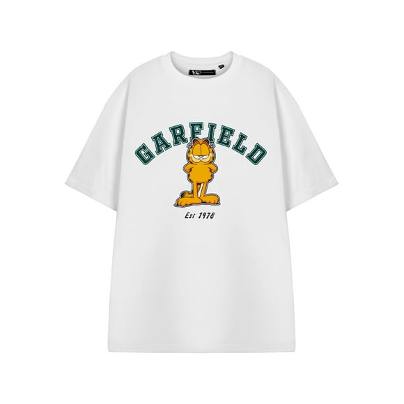 Garfield T-Shirt Unisexe à Manches Courtes Blanc