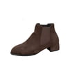 thumbnail image 2 of Willtoo Women's Slip on Ankle Boot, Western Almond Round Toe Low Heel Elastic Bootie Coffee, 2 of 5