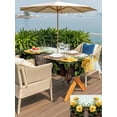 thumbnail image 5 of Outdoor Tablecloth with Umbrella Hole for Patio/Picnic/Party/Camping, Spring Floral Waterproof Table Cloth Rectangle Table Cover Washable, Yellow Roses Leaves Pastoral Botanical Farmhouse (52"x 70"), 5 of 8