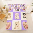 thumbnail image 5 of Homewish Cute Cats Grid Bed Sheets,Kawaii Animal Full Size Sheets,Purple,4pcs,1 Flat Sheet, 1 Fitted Sheet and 2 Pillowcases, 5 of 6
