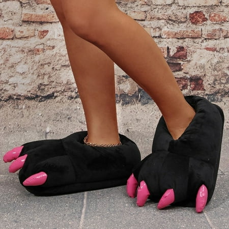 

Slippers for Women Women And Men Cute Family Slippers Warm Cotton Soft Plush Family Slippers Indoor Cartoon Slippers Black 9.5 Slippers for Men