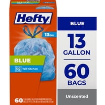Hefty Blue Trash Bags, Blue, 13 Gallon, 60 Count