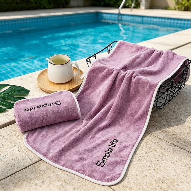 Fleece Face Towel Microfiber Bath Towel For Home Bathroom Shower Daily Use