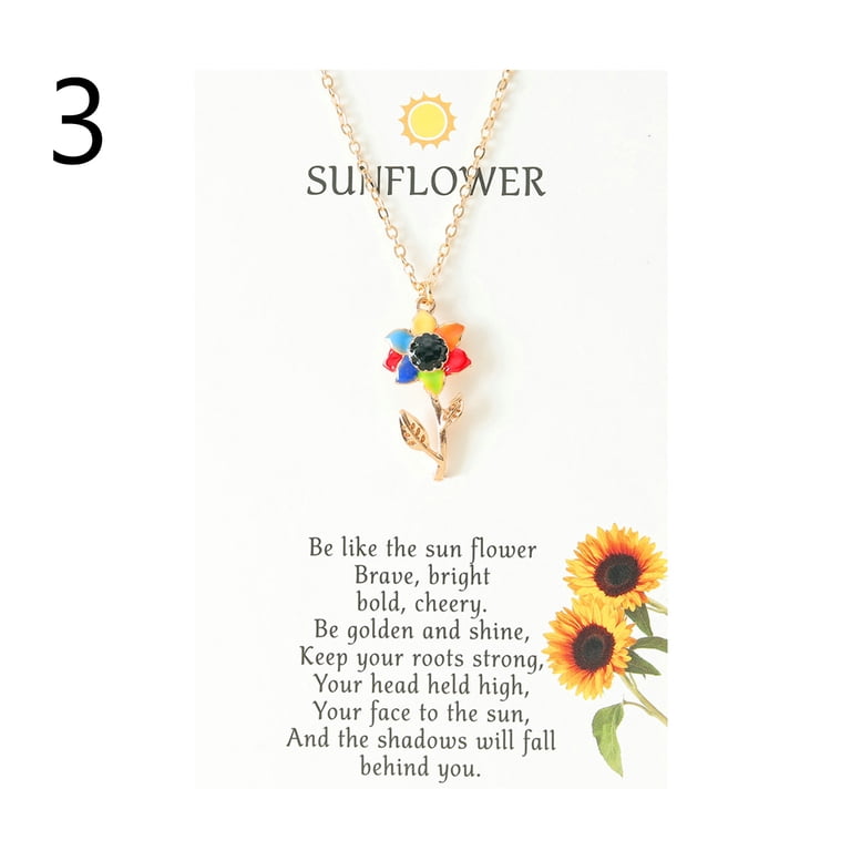Caiyao Colorful Daisy Flower Adjustable Choker Necklace | Handmade Sunflower Leaf Pendant Chain For Women & Girls