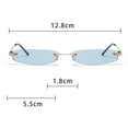 thumbnail image 2 of Slim Rimless Rectangular Sunglasses Vintage Slender Clear Glasses Spring Hinge, 2 of 5
