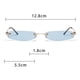 thumbnail image 2 of Gafas de sol rectangulares sin montura delgadas Gafas transparentes delgadas vintage Bisagra de resorte, 2 of 5