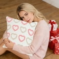 thumbnail image 6 of Leodye 1PCS Cream-style Velvet Pillow 3D Heart Embroidery Stylish Home Living Room Valentine’s Day Sofa Decor Cushion -17.72x17.72in, 6 of 6