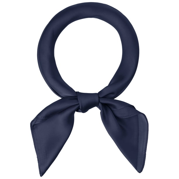 Bufandas de mujer de 70 cm, pañuelo cuadrado puro de Color liso liso, pañuelo para el cuello, pañuelo para el cuello Azul marino 70x70cm/27.56x27.56(LxW)