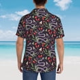 thumbnail image 4 of Pofeuu Snakes And Snake Fruit Print Hawaiian Shirt for Men Sleeves Casual Button Down Summer Beach Dress Shirts T-Shirts,X-Large, 4 of 7