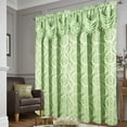 thumbnail image 3 of Jacquard Window Curtains For Living Room 2 panel set 54" x 84" Long with Attached Valance Sheer Backing and 2 Tie backs Elegant Fancy Design Perfect For Living Room and Bedroom (Green), 3 of 8