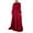 Wine, variant on Women's Muslim Kaftan Abaya Prayer Dress Plain Satin Round Collar Long Sleeve Wrap Waist Maxi Dress