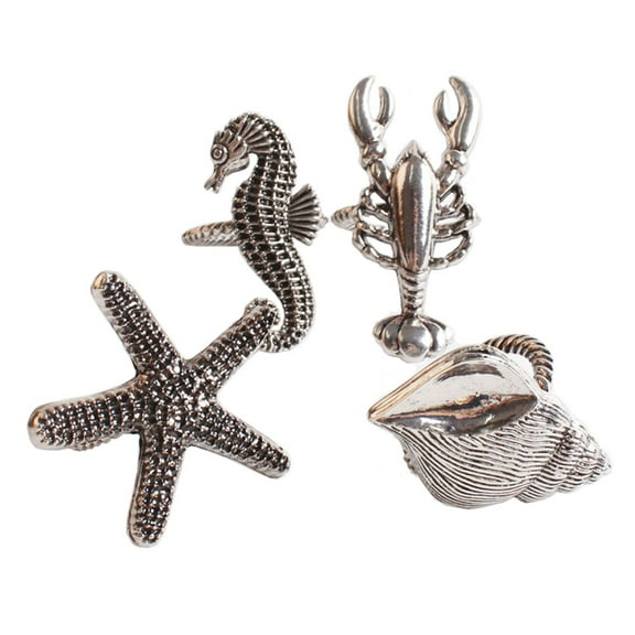 Decorative Coastal Sea Creatures Design Napkin Rings - Set of 4 (Sea Creatures)