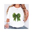 thumbnail image 1 of Women's St. Patrick's Day Lucky Clover Graphic T-Shirt - Casual Crew Neck Short Sleeve Top, Polyester & Elastane Blend, Machine Washable, Perfect for Summer & Spring, Spring Casual Wear|St. Patrick's, 1 of 7
