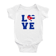 thumbnail image 1 of Love Cuba Flag Heart Cute Baby Bodysuit Unisex, 1 of 5