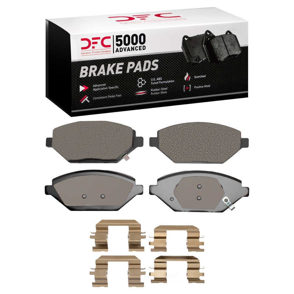 Dynamic Friction Company 1551-1864-01 DFC 5000 Advanced Brake Pads - Ceramic and Hardware Kit - OE