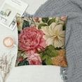 thumbnail image 2 of RUIYC Retro Flower Throw Pillow Covers Peony Rose Home Decorative Pillow Covers Vintage Cushion Cases Square Pillowcase inch(Pink&amp;White Flowers), 2 of 5