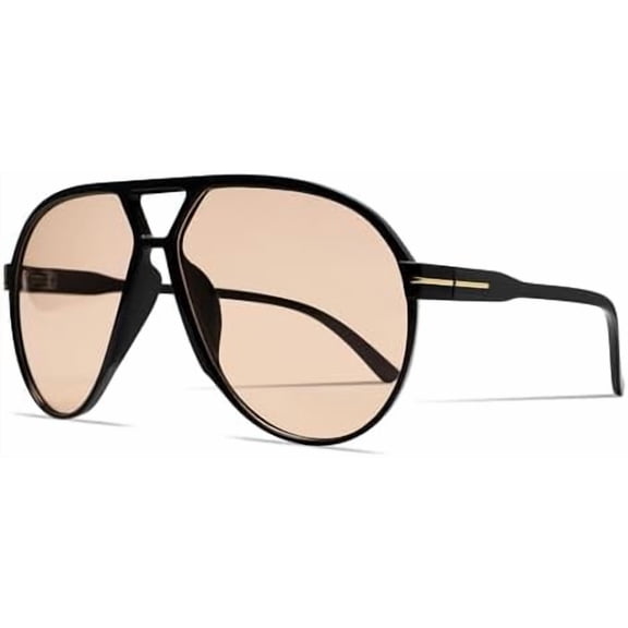 Retro Aviator Sunglasses for Women Men Oversized Classic 70s Vintage Trendy Tangle Free Square Aviators Sun Glasses