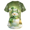 thumbnail image 3 of BDPORKAS Scrub Tops Women Cute Christmas Print Petite Comfort Fit Short Sleeve V Neck Blouse T-Shirts Nursing Uniforms Shirts Medical Scrubs for Women Workwear, 3 of 3