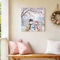 thumbnail image 6 of Canvas Wall Art, Snowman Framed Canvas Prints for Bathroom Kitchen, Christmas Tree Branches Xmas Red Birds Berries Forest Gallery Wrapped Wall Decor for Home Office, Gifts, 10"x10" Ship Next Day, 6 of 9