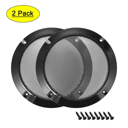 Uxcell 2pcs 8 Speaker Grill Mesh Decorative Circle Woofer Guard Protective Cover Audio Accessories Black