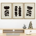 thumbnail image 2 of PixonSign Framed Canvas Print Wall Art Set Duotone Dark Geometric Minimal Plant Collage Abstract Shapes Illustrations Modern Art Boho Decorative for Living Room, Bedroom, Office - 24"x36"x3 NATURAL, 2 of 5