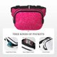 thumbnail image 5 of Balery Rose Red Glitter Mochila Cinturón para Mujeres y Hombres, Bolsa de Cintura Impermeable de Doble Capa con Correa, 5 of 9
