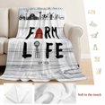 thumbnail image 5 of Farmhouse Life Blanket Soft Cozy Warm Throw Blanket for Couch, Plush Fuzzy Flannel Fleece Blankets for Sofa, Barn Animals Grey Vintage Wooden Bed Blankets Lightweight Gifts for Women, 50"x80", 5 of 9