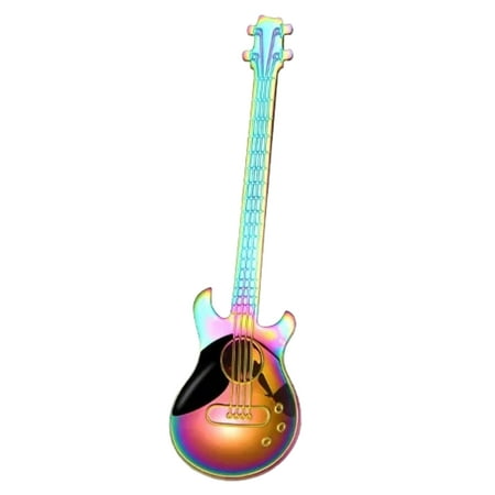 

Ksruee Colorful Guitar Tea Spoon | Creative Mixing Spoon | Stainless Steel Drinking Spoon Easy to Clean Cute Stirring Spoon for Ice Cream Sugar Coffee Milkshake Kitchen Utensils