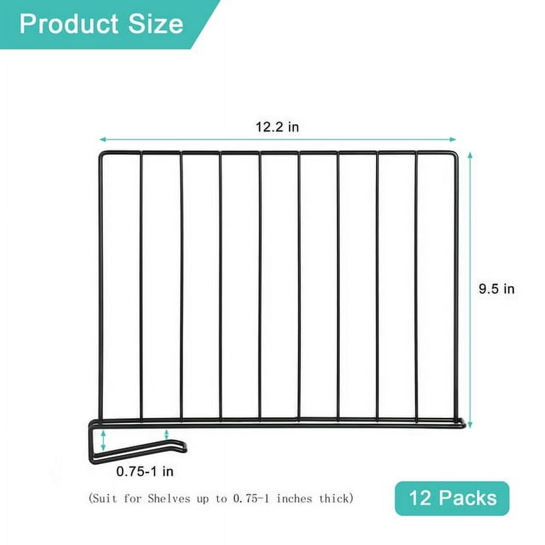 12Pack Acrylic Shelf Dividers for Closet Organization and Storage, Vertical  Handbag Separator in Linen Closet, Clear Dividers Line Wood Shelves