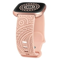Toyouths Floral Engraved Compatible with Versa 2/Versa/Versa Lite Watch Bands Women Men, Cute Soft Sport Summer Dressy Silicone Strap with Fancy Boho Henna Pattern for Versa 2