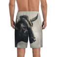 thumbnail image 4 of Lsque Mystical Bull in Fog Mens Sleep Pajama Shorts,Short Pajama Pants, Cotton Ultra-Soft Knit-XX-Large, 4 of 9