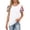 hgg174-White, variant on Women's Spring Summer Casual Crew Neck Printed Double Layer Short Sleeve Flowy Airy Blouse