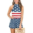 thumbnail image 1 of Aunavey July 4th Womens Summer Wide Leg Short Pants Jumpsuit American Floral Print Beach Rompers, 1 of 3