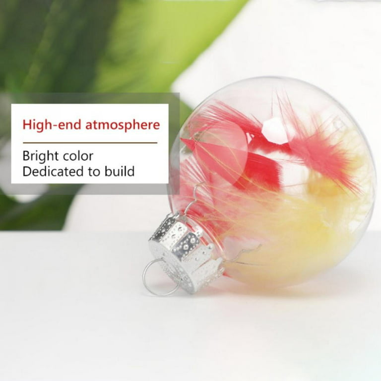 6 PCS Clear Plastic Fillable Ornaments,Transparent DIY Craft Ball,Clear DIY  Christmas Decorative Hanging Ornament for Wedding,Party,Home Decor(100mm) 