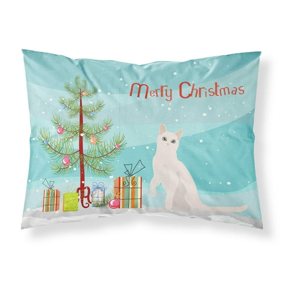 Burmilla 1 Cat Merry Christmas Fabric Standard Pillowcase