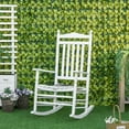 thumbnail image 2 of Outsunny Wooden Outdoor Rocking Chair, Patio Rocking Chair, White, 2 of 10