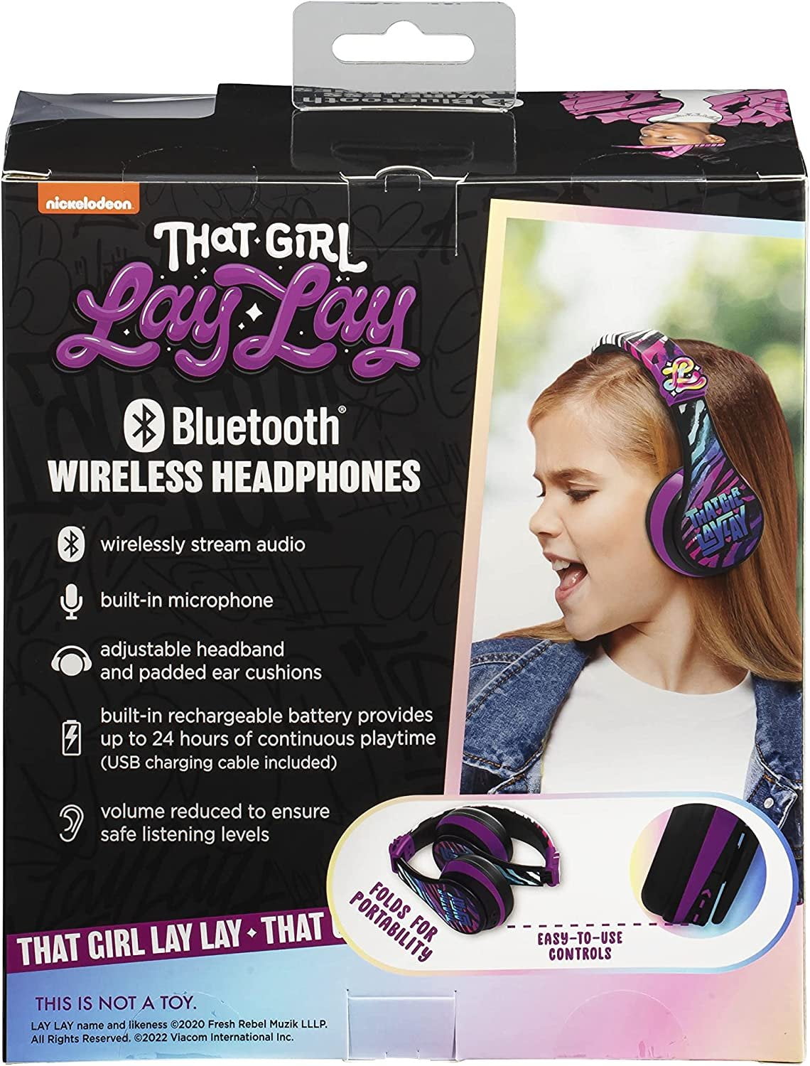 ekids That Girl Lay Lay Bluetooth Headphones, Wireless Headphones with Microphone, Kids Headphones for School, Home, or Travel