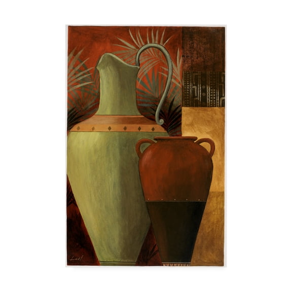Trademark Fine Art 'Vase Over Geometric Background 2' Canvas Art by Pablo Esteban